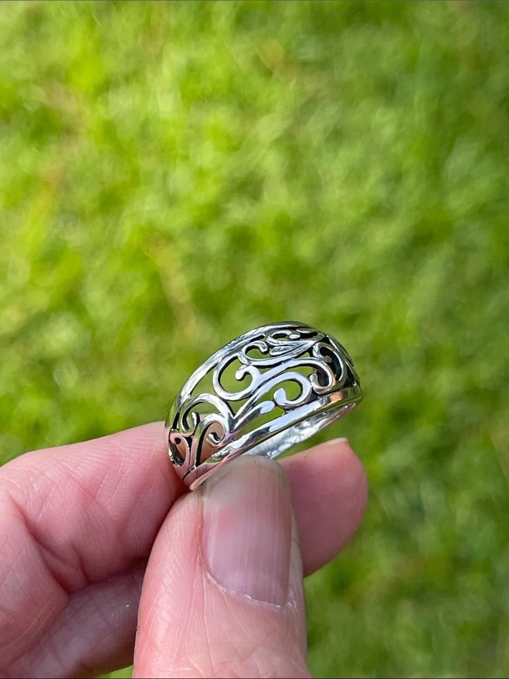 Premier Designs “Cellini” Sterling Silver Filigree Ring Approx Size 8